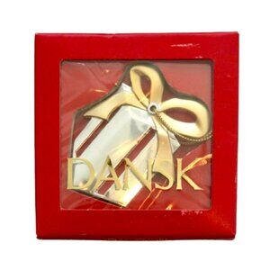 New Dansk Vintage 90's Silver and Gold Present Gift Ornament